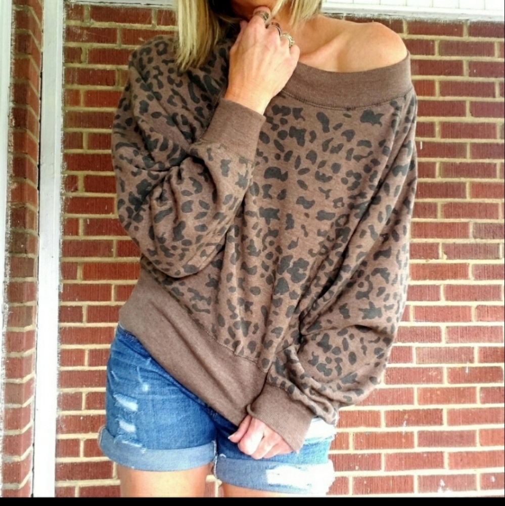 Ocean drive animal print pullover
